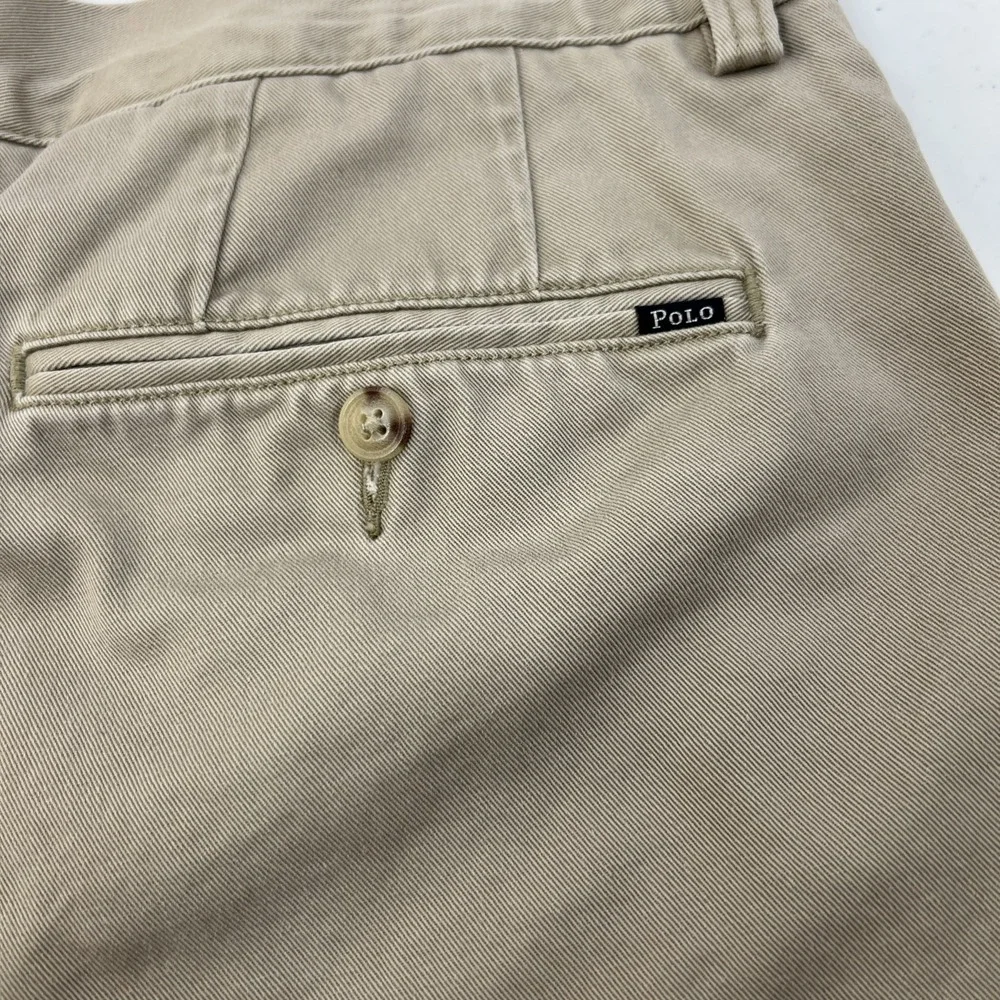Polo‎ Ralph Lauren Classic Fit Khaki 100% Cotton Short Preppy Golf Size 36